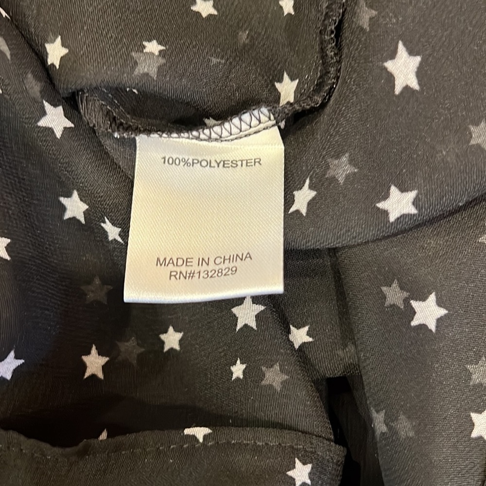 Superdown Long Sleeve Button Down Sheer Star Top … - image 4